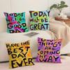 Creative Watercolor Words Cushion Cover Short Plush Double-Sided Print Square Throw Pillow Covers Sofa Home Cushion Decor