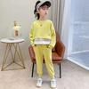 Модная одежда для девочек, комплект из 2 предметов для малышей, спортивный топ + брюки, повседневный костюм для весенне-осенней одежды