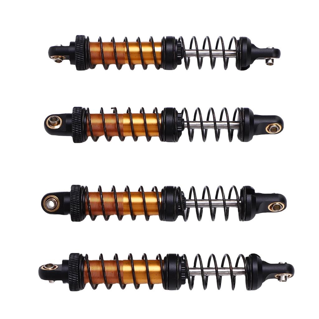4 Pack Metal RC Car Shock Absorbers High Strength 90mm RC Car Shocks for 1 10 Scale Models with 8 Spare Springs Gold