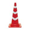 TRUSCO Safety Cone with Reflective Tape Width 380mm X Height 700mm Red 3 Tape TCC-R-HT