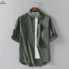 Men's Casual Cotton Linen Short-Sleeve Shirt - Summer Loose Fit Top