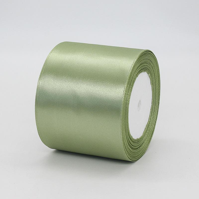 22M/Roll Light Green Ribbon Handmade Flower Bouquet Crafts DIY Sage Green Gift Wrapping Supplies Satin Ribbon for Gift Wrapping