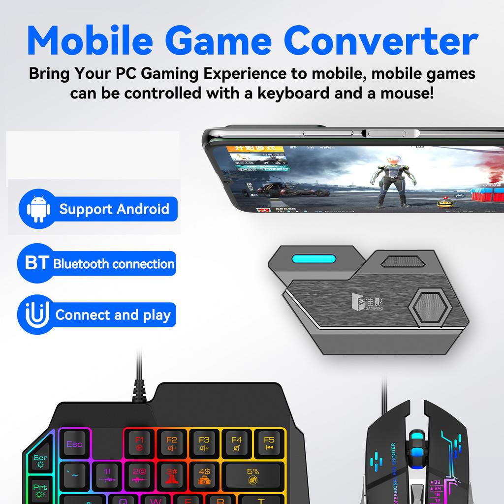 GAMWING Mix SE Converter + Keyboard + Mouse + Phone Holder Combo Pack для игр на мобильном телефоне