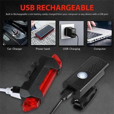 Передние фонари для горного велосипеда USB LED перезаряжаемые водонепроницаемые фары для горного велосипеда велосипедные предупреждающие фонари аксессуары для велосипедистов