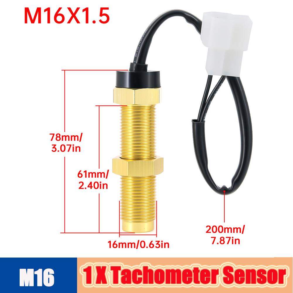 Round Auto RPM Tachometer 8000 RPM Tacho Gauge with LCD Light Car Digital Hourmeter Marine Outboard Diesel Engine 7Colors Change Coolant Temperature