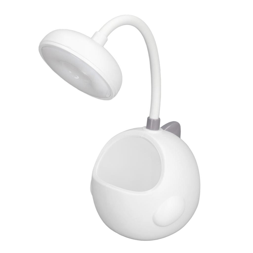 Симпатичная светодиодная настольная лампа с держателем для ручек, вращающаяся на 360 градусов, с трубкой на гибкой шее, перезаряжаемая от USB, в форме динозавра