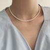 Korean Design Freshwater Pearl Necklace: Versatile, Fine, and Elegant Layering Clavicle Chain for Women