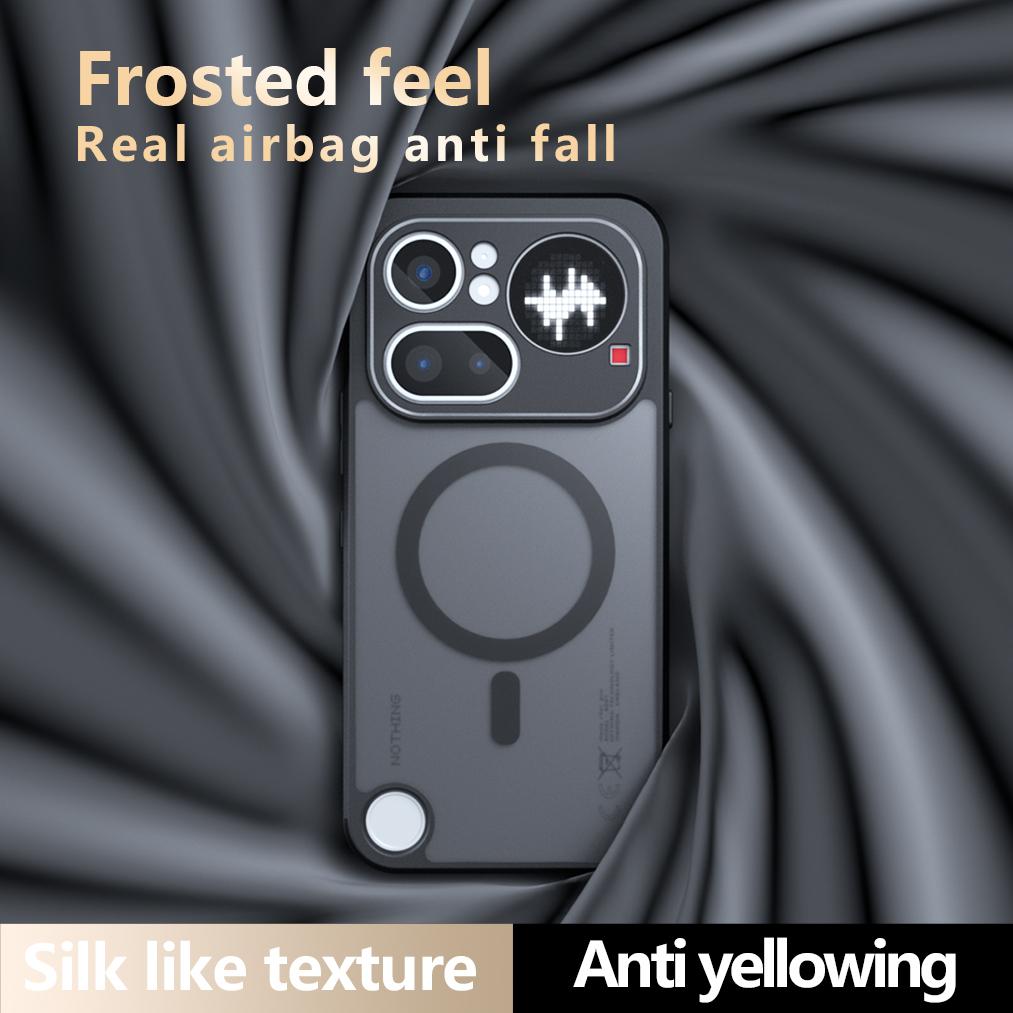 For Nothing Phone 4a Pro Case Skin Friendly Magnetic Matte Frosted Translucent Airbag Non-yellowing Anti-Fingerprint Cover