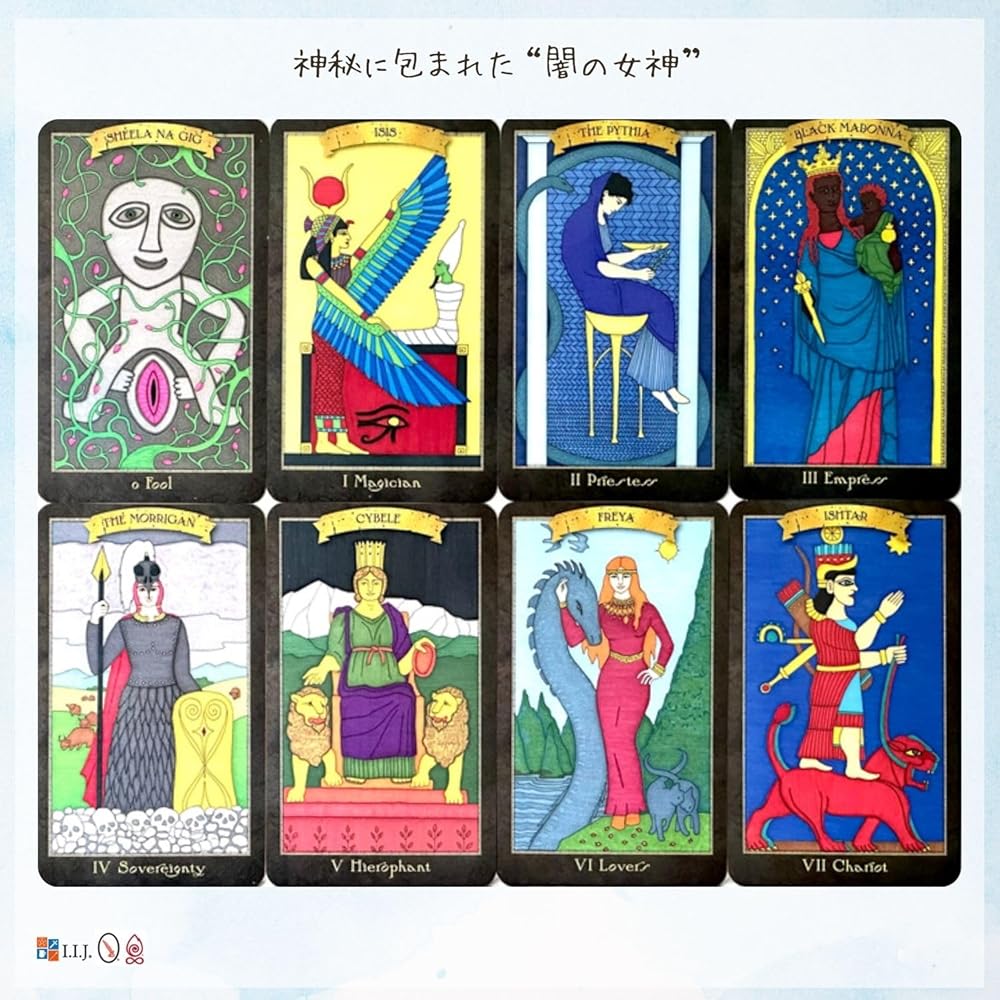 I.I.J Dark Goddess Tarot, Waite Edition, 78 Cards, Tarot Reading, with Japanese Instructions, Authentic