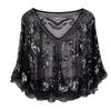 Shawl Hollowed Out Lace Beaded Shawl Outwear Soft and Comfortable Versatile Shawl