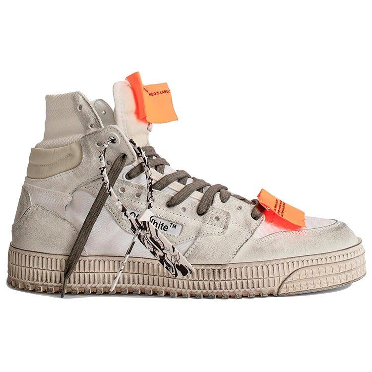 OFF WHITE Off Court 3.0 Потертые Высокие Кеды для Скейтборда Мужские Бело-Оранжевые OMIA065E20LEA0020303