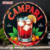 Металлический настенный плакат Campari Винтажный Ретро Бар 7,87 дюйма Круглый Алюминиевый Апельсиновая долька Декор для кухни