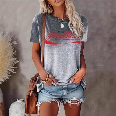 Летняя мода Повседневные женские футболки с коротким рукавом с градиентным принтом букв