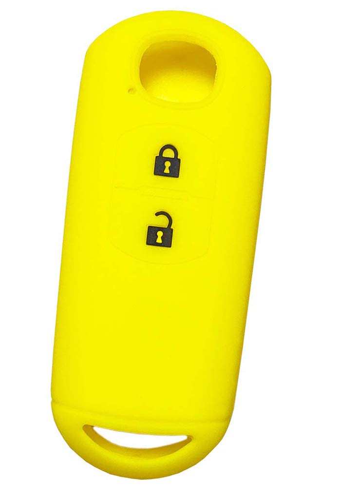 Силиконовый чехол для смарт-ключа IKT для автомобилей Mazda 2 кнопки Желтый Черный / CX5