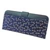 Кошелек Inden long bundle темно-синего цвета с белым узором «стрекоза» [Indenya], размер L, тонкий, оленья кожа, лак, 2107-14-008