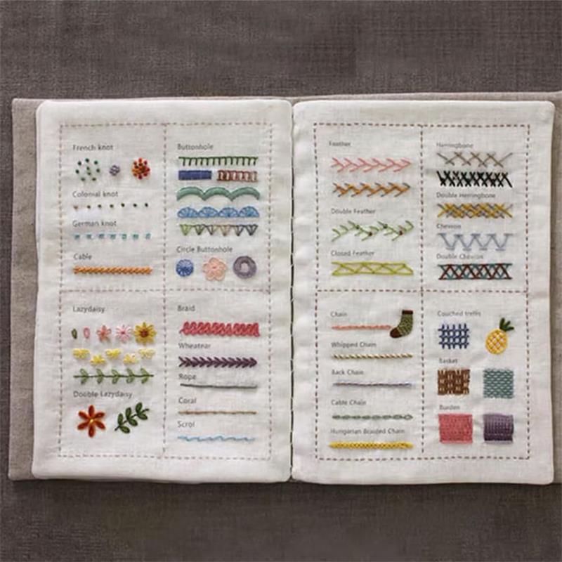 Stitch Book, DIY Stitch Book, Stitch Sample Book with Embroidery Stitch Name, Enhance Your Crafting Skills, Embroidery Stitches Book