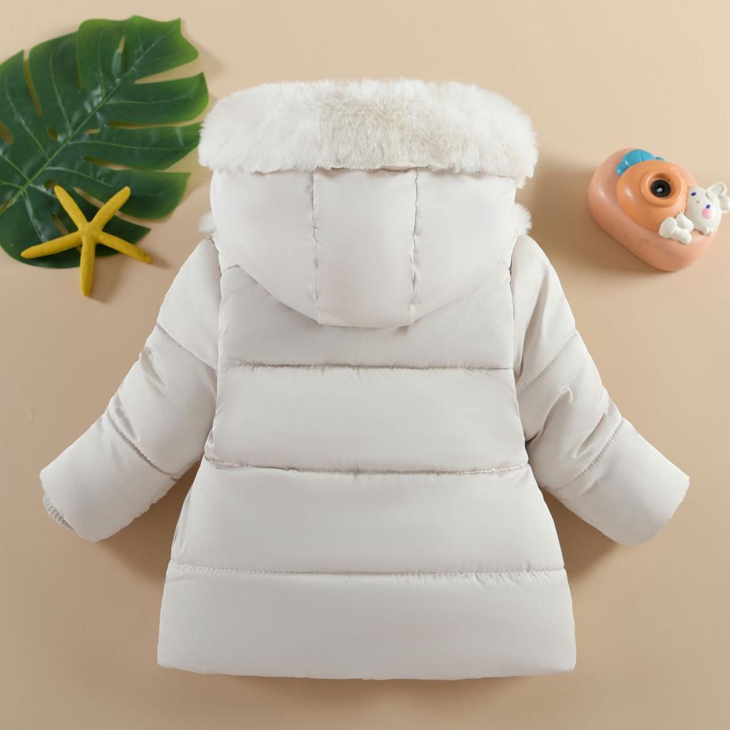 Children Winter Coats for Girls 1 To 6 Years Old Clothing Velvet and Thickened Fashion Cotton Jacket Hooded Parkas