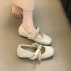 Inner height-increasing pink plush shoes autumn and winter fashion small fragrant style Mary Jane thick heel shoes