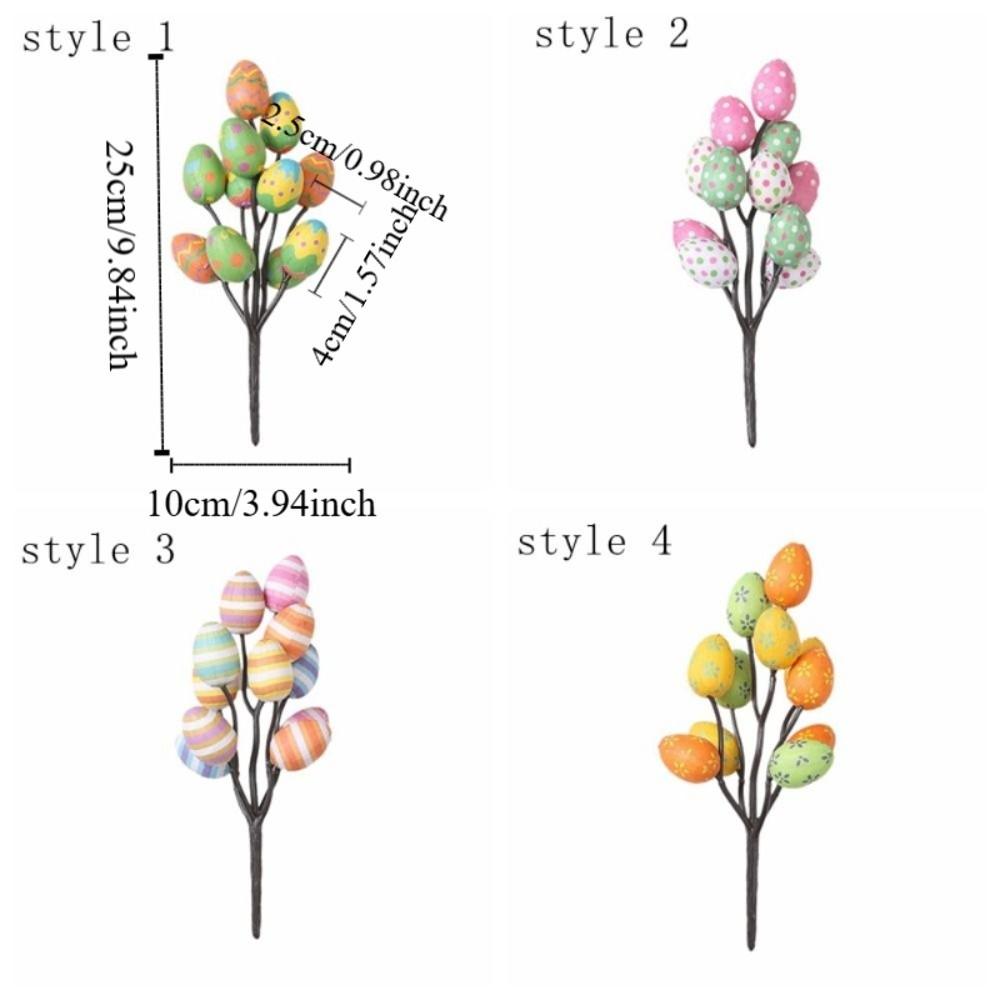 Vibrant Colors Easter Foam Eggs Tree Branch DIY Painting Lightweight Artificial Flower Arrangements Decorative