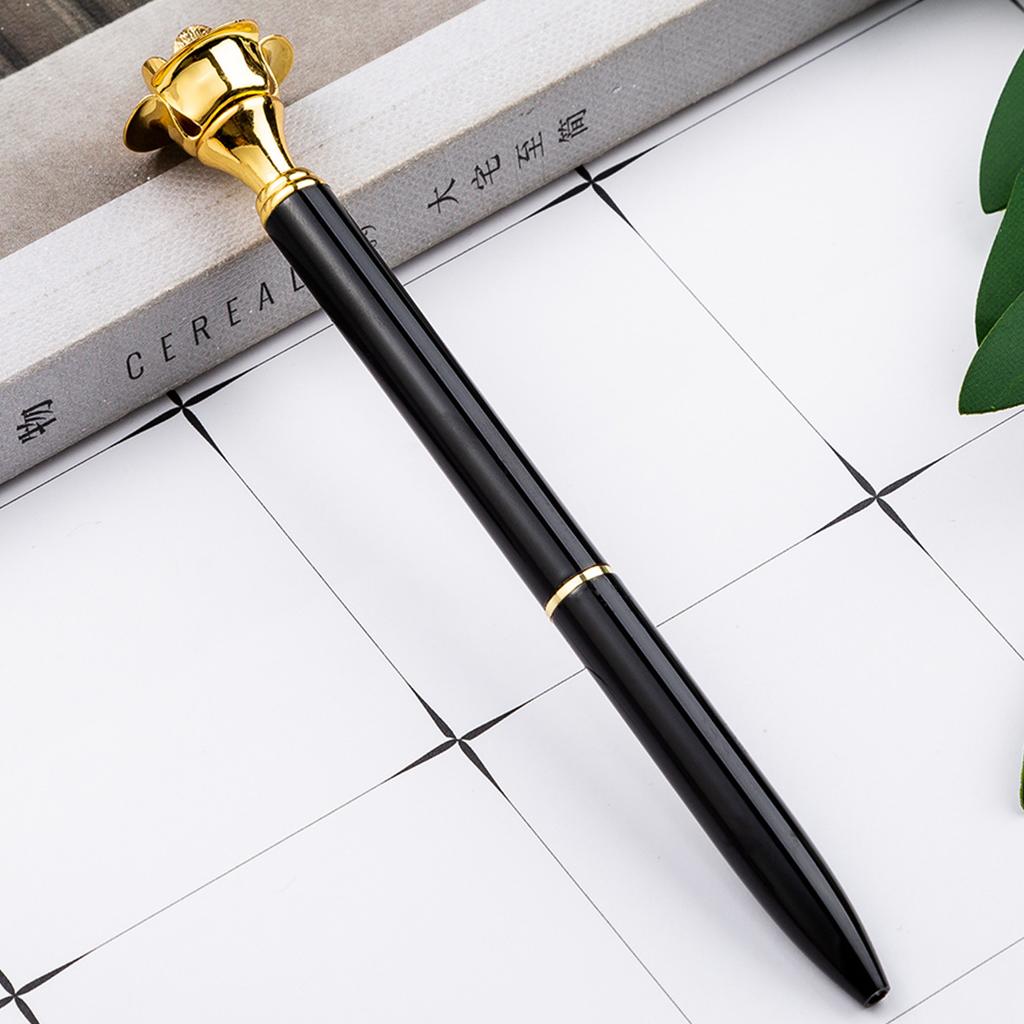 1 шт., красивая металлическая шариковая ручка с цветком розы, интересная шариковая ручка, школьные канцелярские принадлежности, школьные канцелярские принадлежности