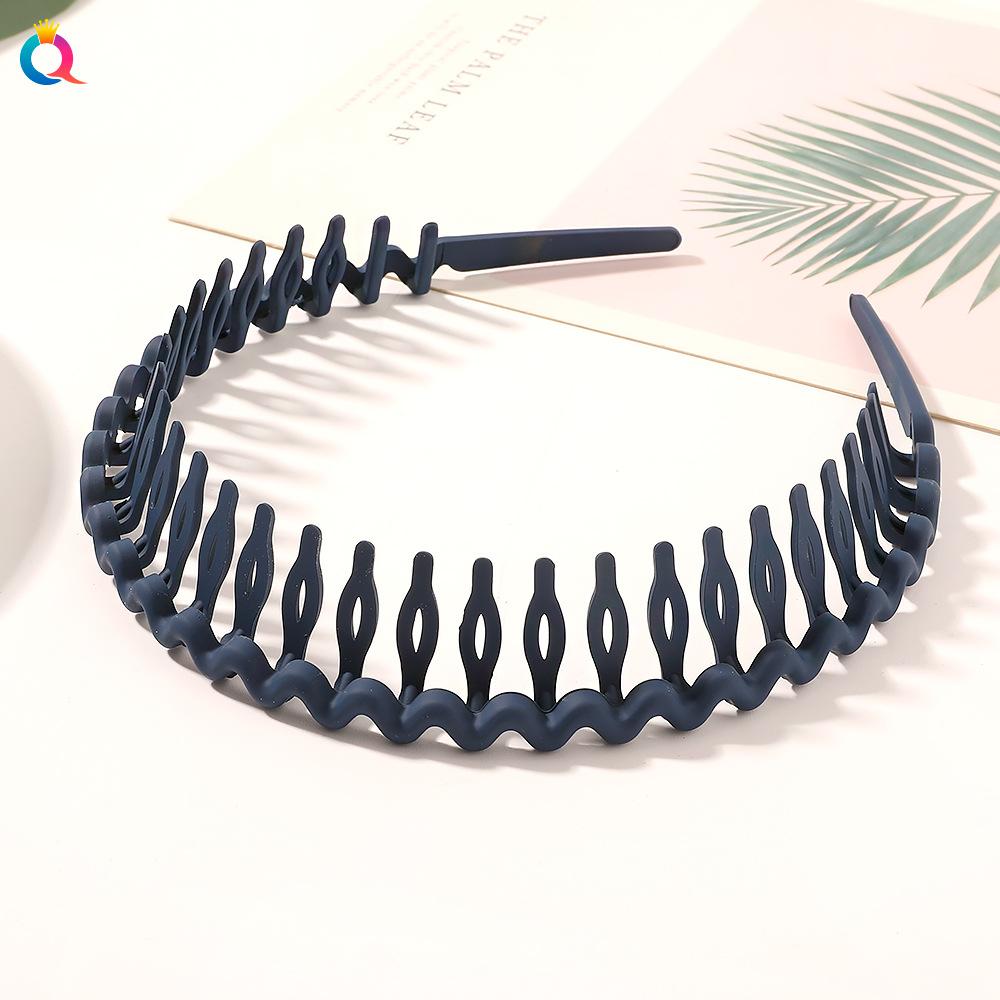 Нескользящая зубчатая повязка на голову с нажимом на волосы, челка, сломанная повязка на голову, простая черная коричневая повязка на голову для женщин