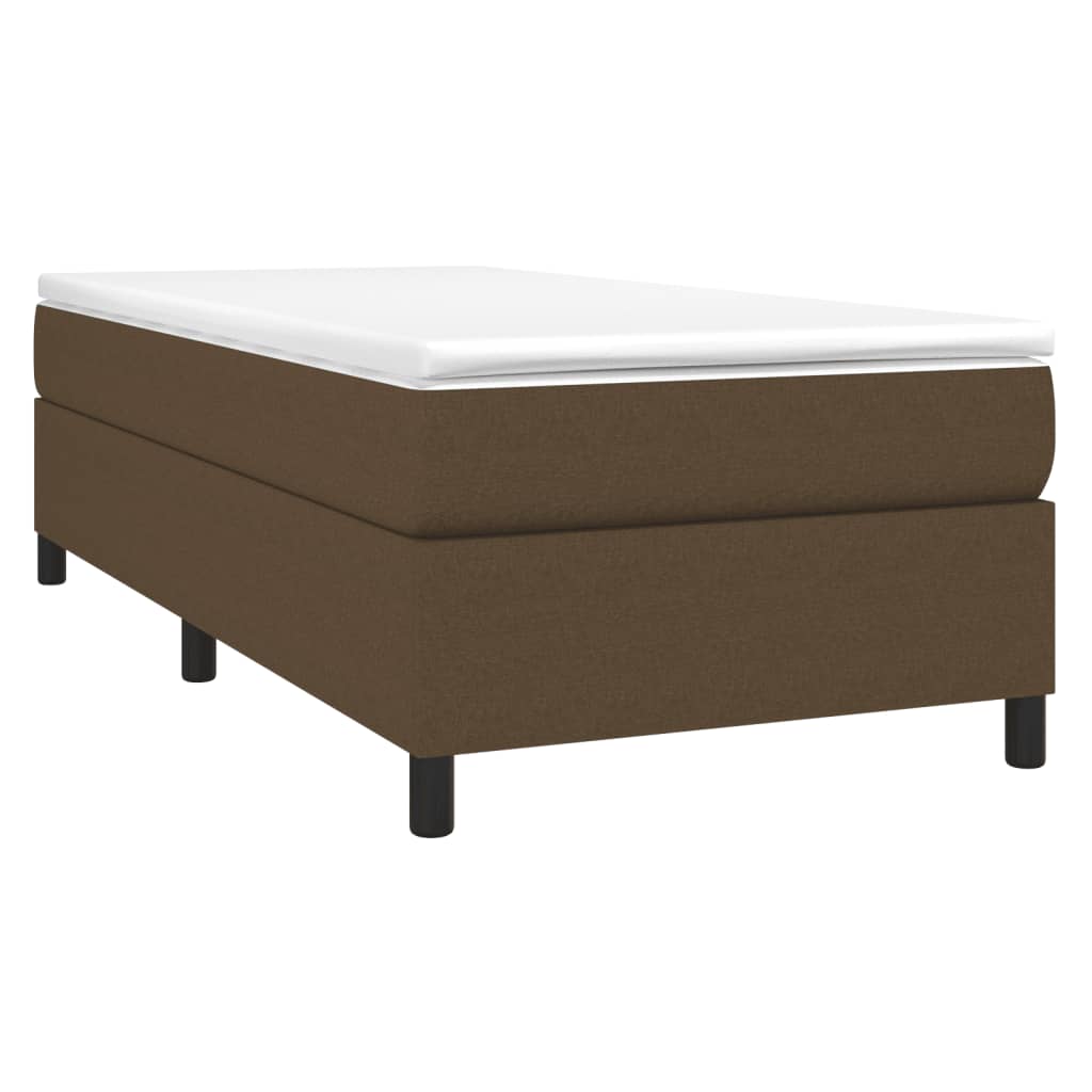 Box Spring Bed Frame Dark Brown 80 x 200 cm Fabric
