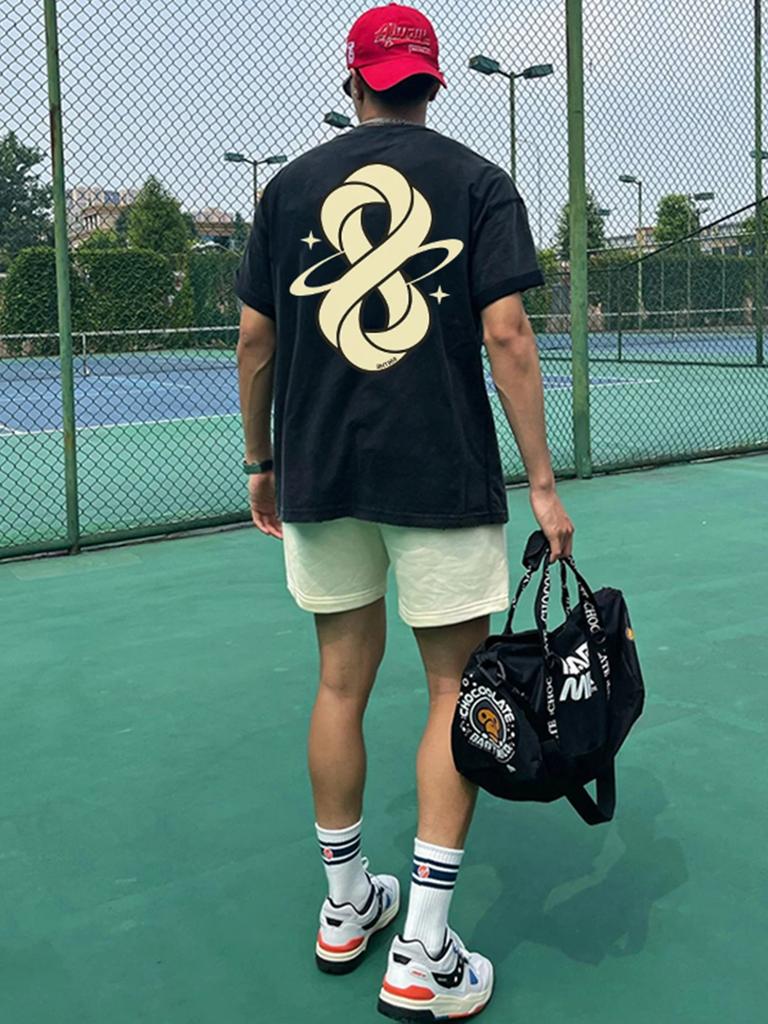 Летняя мода, тяжелая ретро мужская футболка с английскими буквами из 100% хлопка с принтом и круглым вырезом, высококачественная повседневная уличная футболка для фитнеса