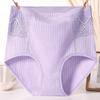 Women Panties High Waist Solid Color Soft Breathable Plus Size Lady Underpants Briefs Underwear
