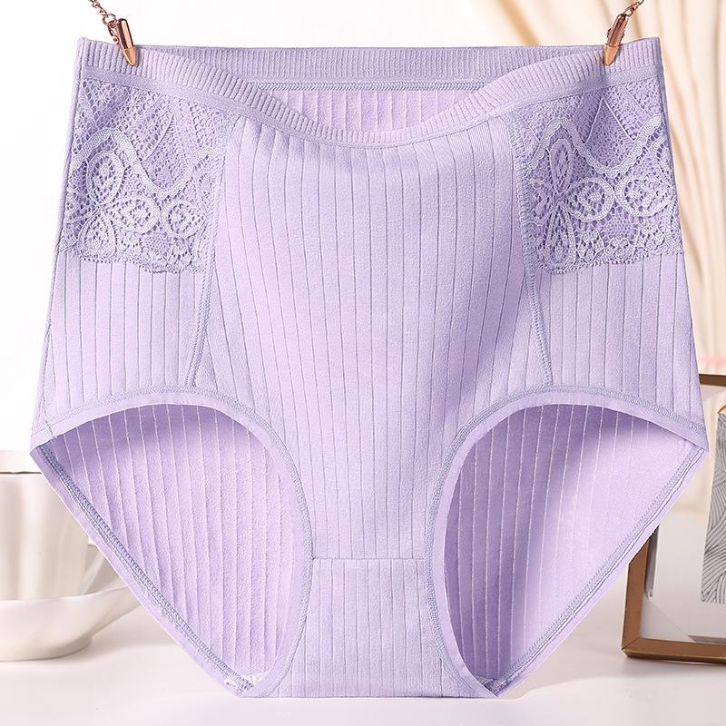 Women Panties High Waist Solid Color Soft Breathable Plus Size Lady Underpants Briefs Underwear