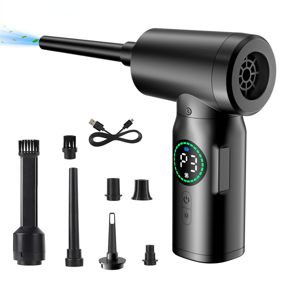 Portable Compressed Air Duster 2 In 1 Air Blower & Vacuum Cleaner Cordless Keyboard Computer Duster Blower 3.81*1.88*6.51 Inch