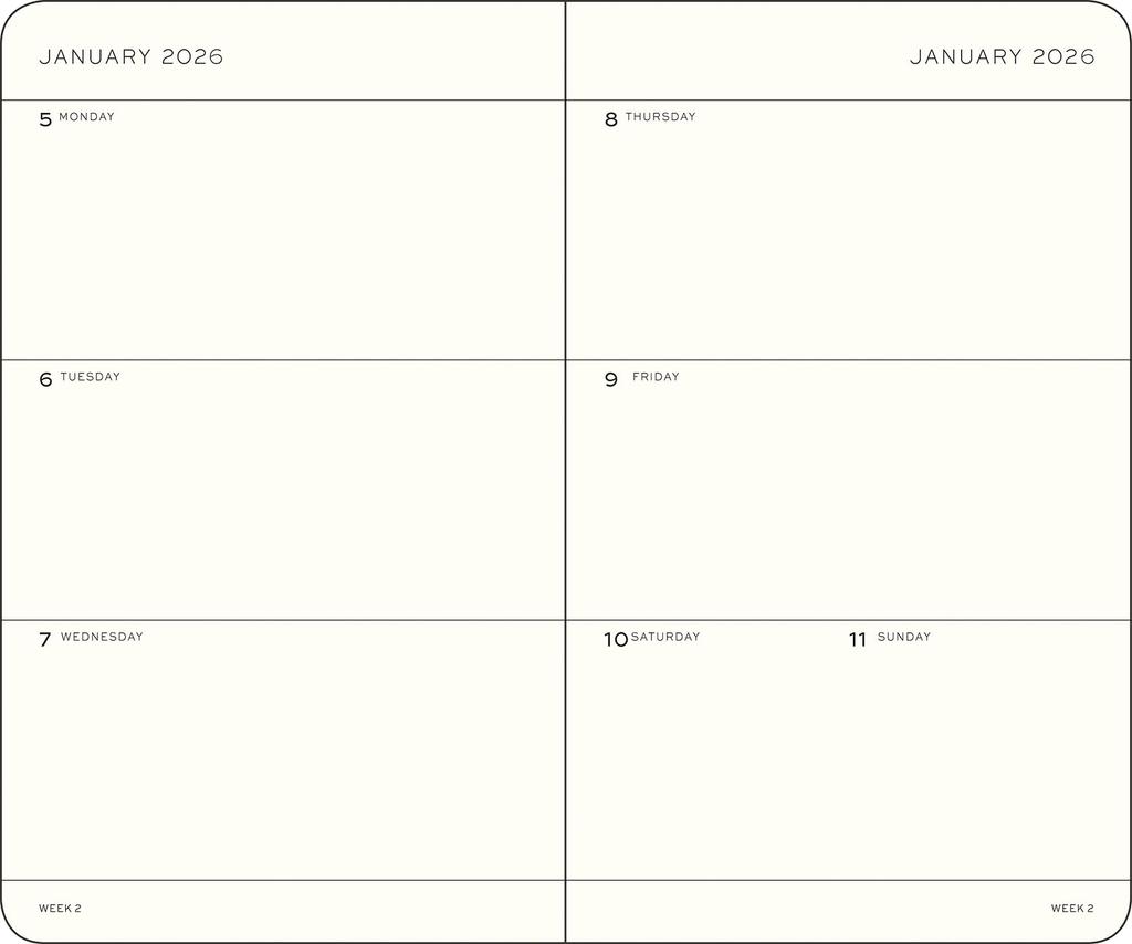 Leuchtturm1917 Notebook 2026 January Start A6 Weekly Horizontal Ink 372729