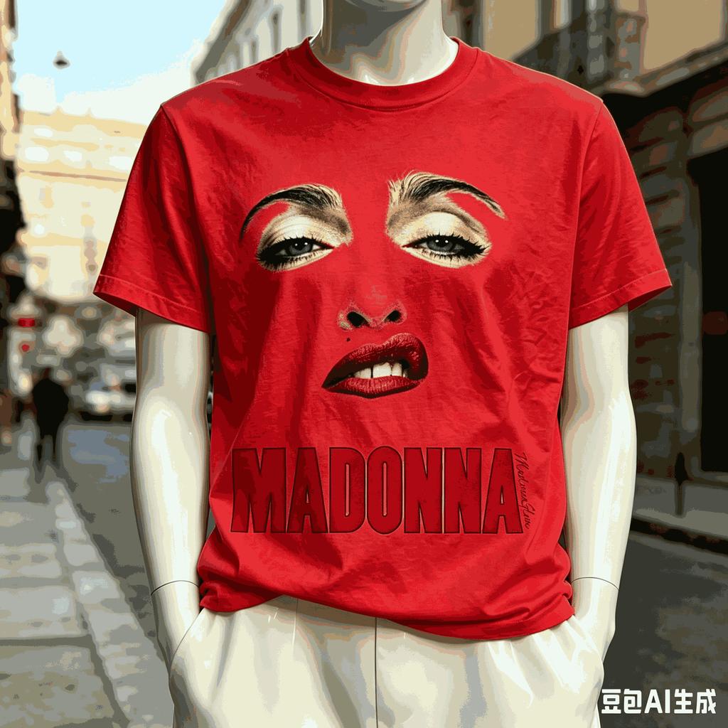 Madonna Graphic Print Crew Neck Tshirt For Unisex Unisex Soft Breathable Oversized Unisex Cotton Short Sleeve Tee Hot Product Soft
