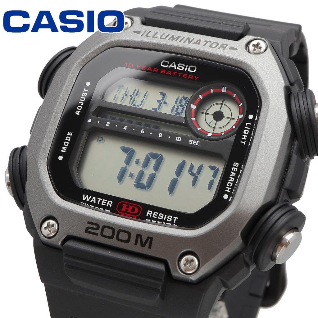 Casio Водонепроницаемые Дешевые Мужские Часы из-за рубежа, 200м, Модель, Цифровые, DW-291H-1AV
