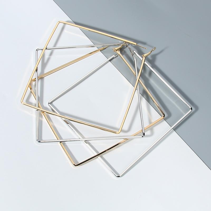 Модные большие геометрические серьги-кольца большого размера для женщин, баскетбольные серьги Brincos, большие квадратные серьги, ювелирные изделия в стиле панк