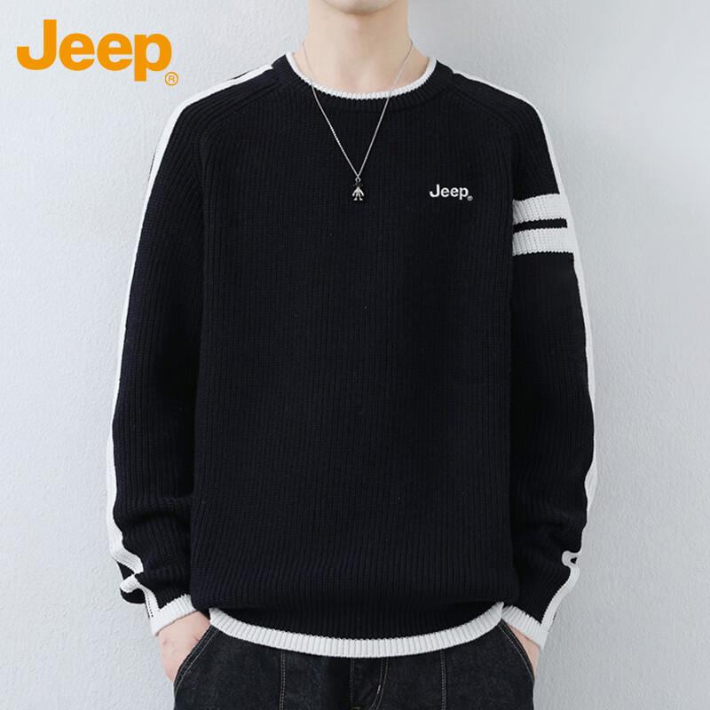 JEEP Men's Loose Fit Premium Thick Knit Sweater