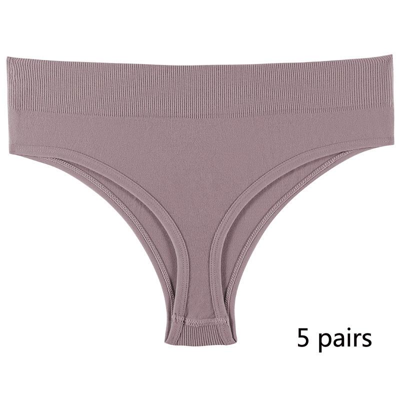 Спортивное нижнее белье для девочек, бесшовные сексуальные невидимые трусики со средней талией для девочек, однотонные удобные спортивные трусики с надписью «T» для женщин