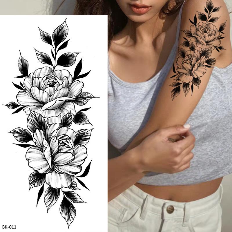 Dark Butterfly Sexy Waterproof Temporary Tattoo Sticker India Women Back Waist Flash Tatoo Girl Body Art Fake Tattoos Realistic