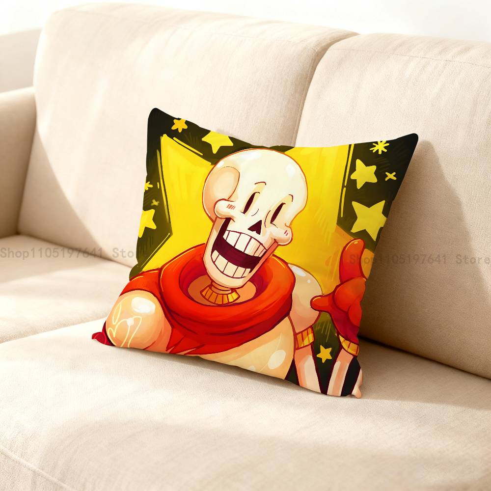 U-Undertale Papyrus Pillow Case Cute Cartoon Anime Peripheralsbedroom Sofa Decorative Cushion Cover Soft Cushion Cover