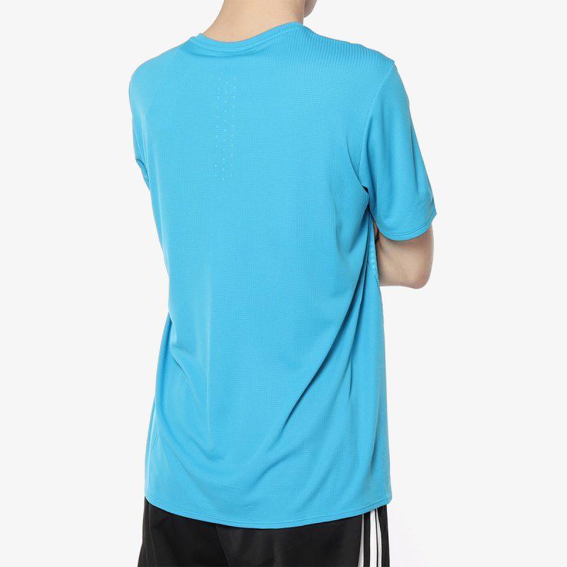 Adidas T Shirts Men's Teal Crew Neck Moderate Straight Fit DQ1849