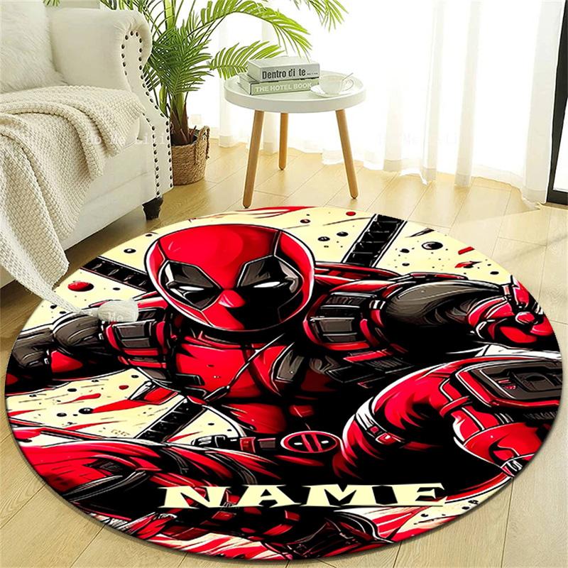Personalized D-Deadpool Round Chair Office Rug - Perfect for Mat, Office Chair & More - Ideal Gift for Birthdays and Holidays