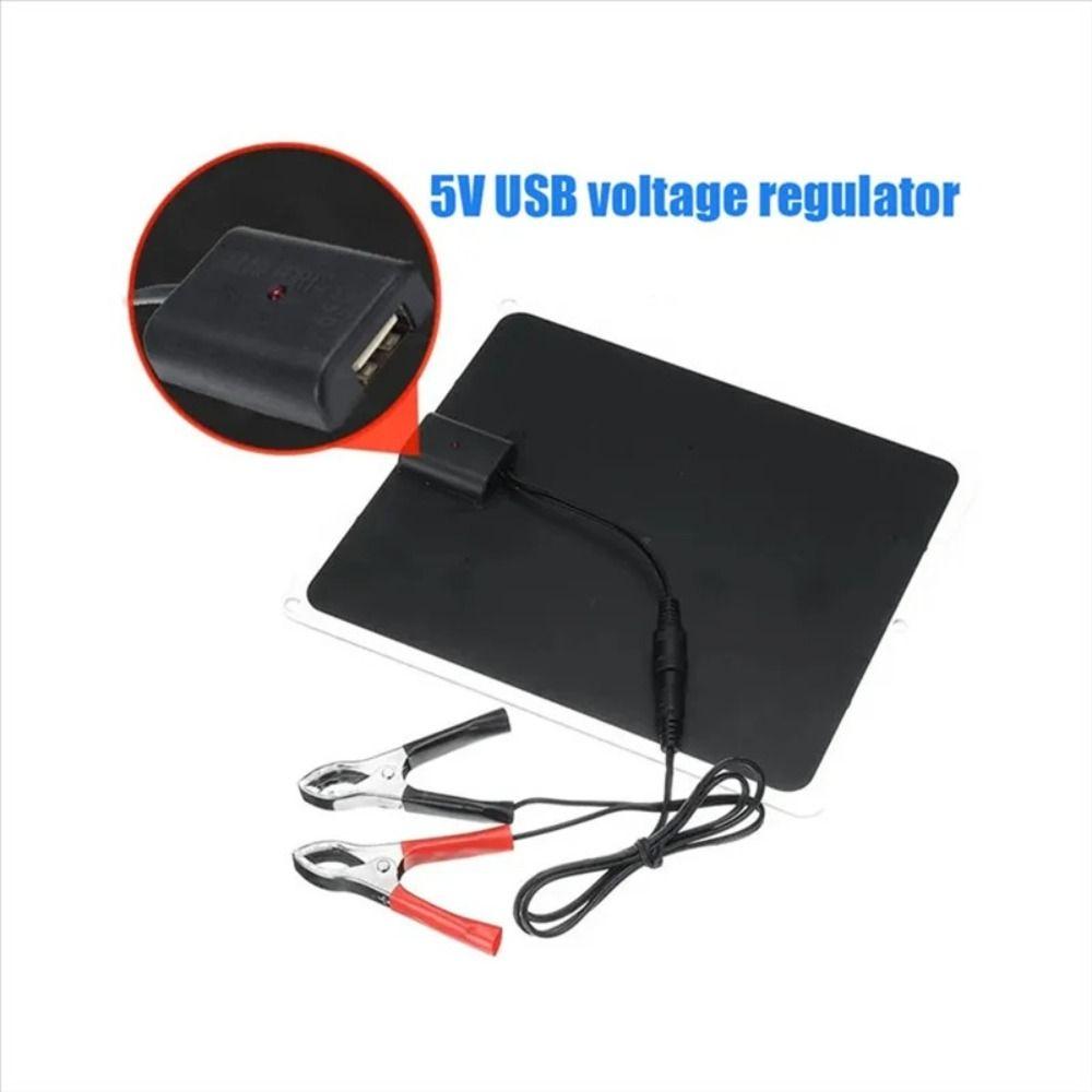 Комплект солнечной панели 20 Вт 12 В Универсальный источник питания с USB-выходом Панель солнечного зарядного устройства Водонепроницаемая Многоцелевая