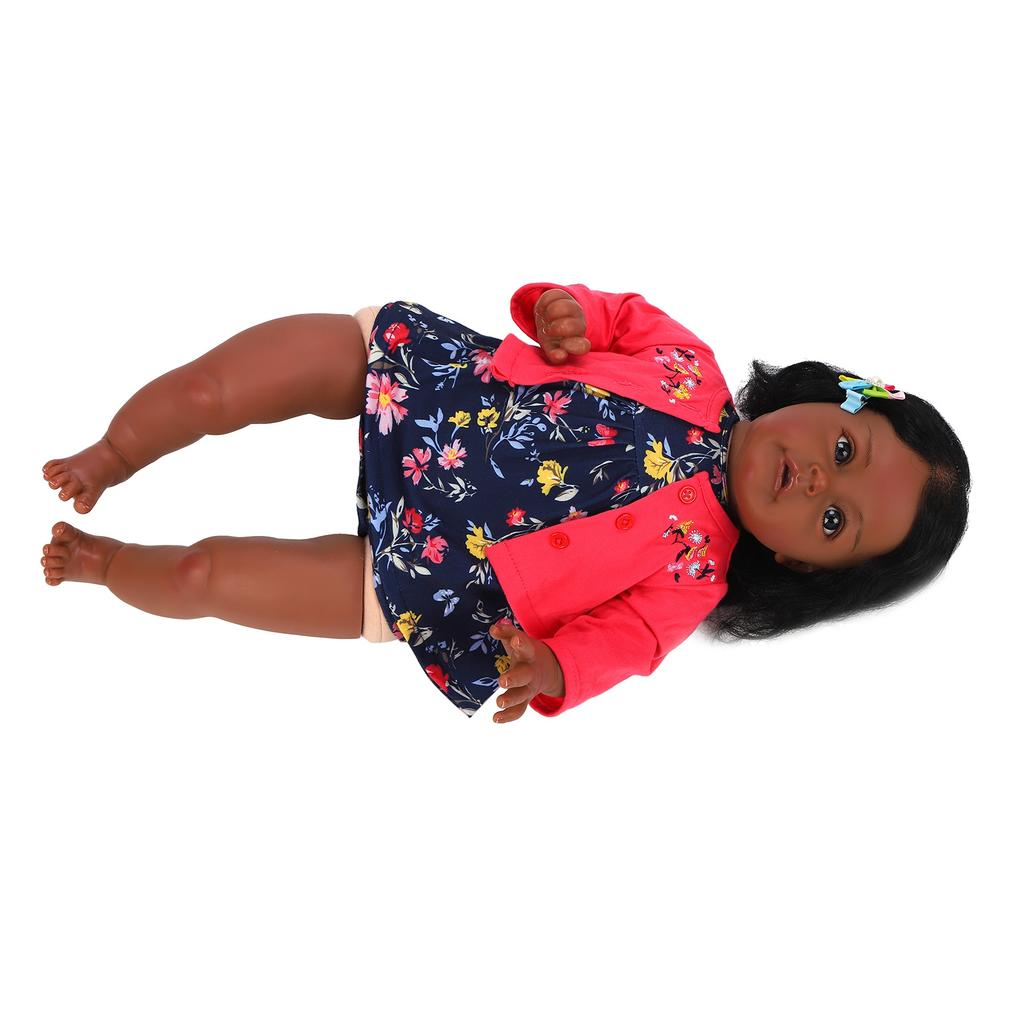 Reborn Toddler Dolls 23.6 Inch Cute African American Baby Dolls Toy Kid Birthday Gift