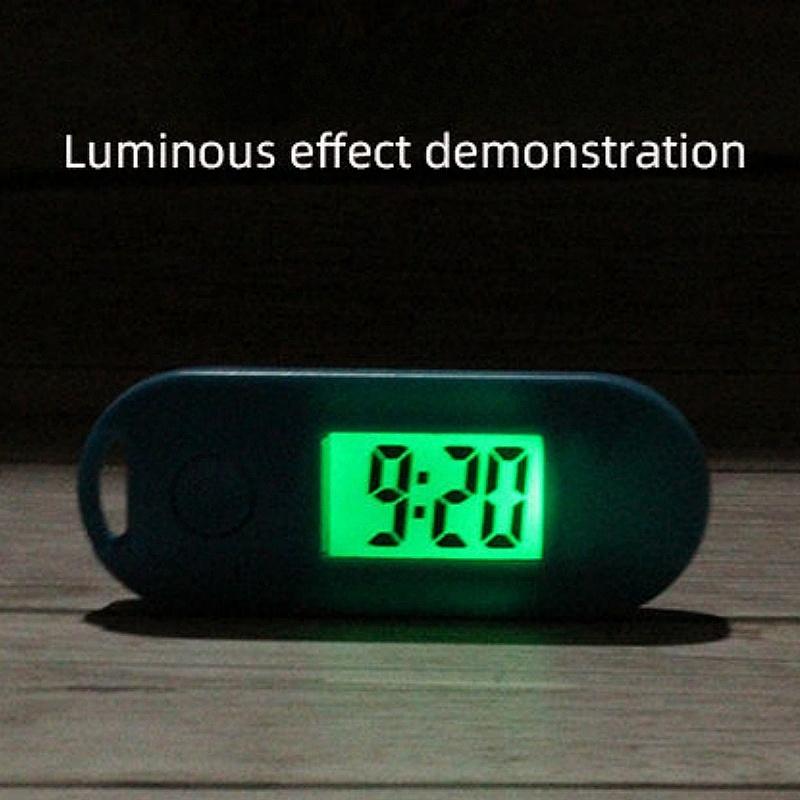 Mini Portable Digital Desk Clock Time Date Display Glow Backlight AG10 Battery Powered Table Clock With Keychains LCD Clock