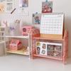 Double-Layer Desk Organizer Shelf Office School Supplies Home Dormitory Desktop Stationery Foldable Cosmetic Holder Shelves Rack