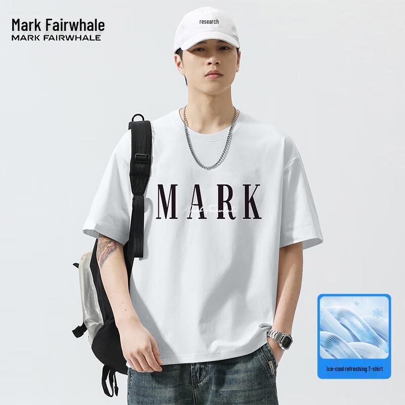 Mark Fairwhale Мужская охлаждающая свободная футболка с коротким рукавом и принтом-надписью