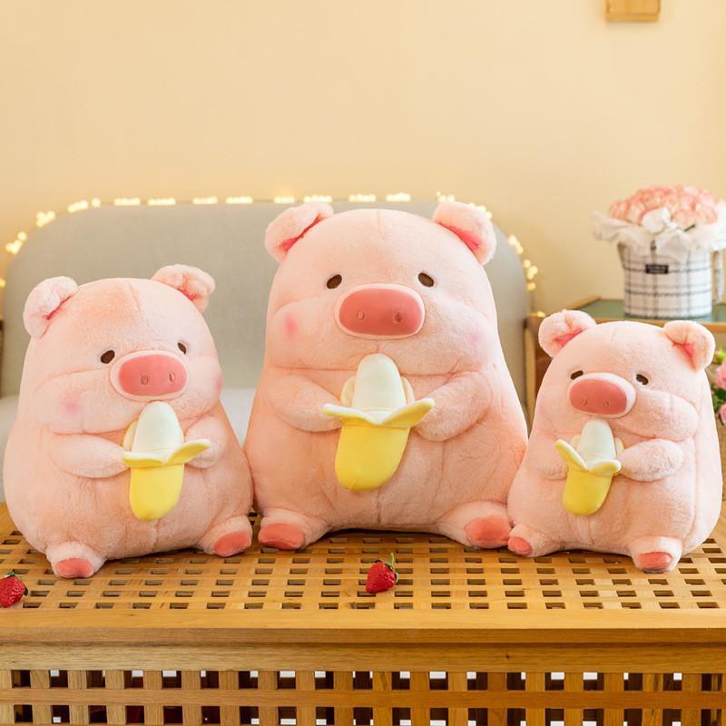 Cute Lulu Pig Plush Doll Snuggly Banana Pig Soft Toy Comfy Pillow Bedside Cushion Gift 40cm