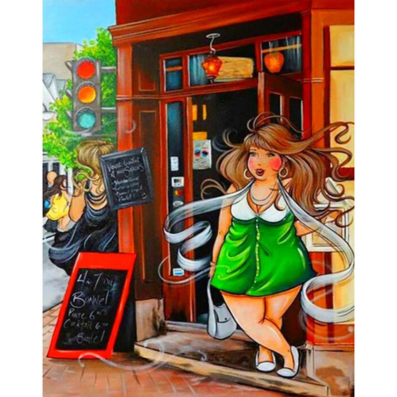 DIY алмазная живопись полная круглая дрель толстые женщины толстые дамы Алмазная художественная вышивка Broderie Diamant картина стразами