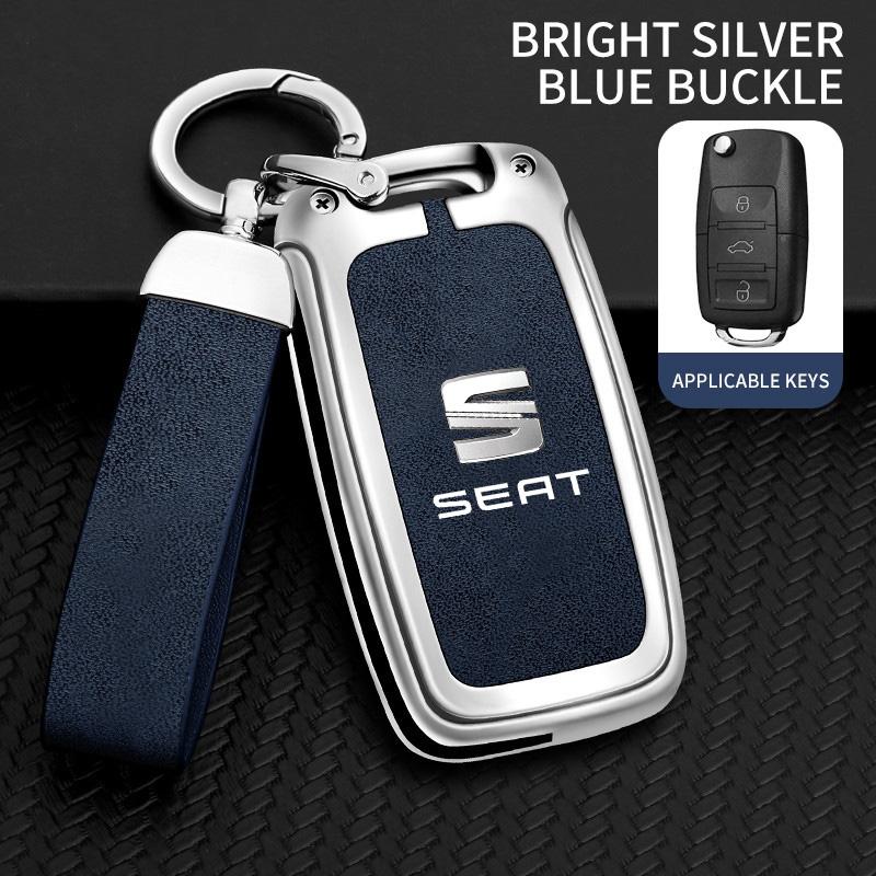 rldf3 Alloy Leather Car Remote Key Protection Cover Shell For Seat FR Ateca IBIZA Leon Alhambra Arosa Exeo Cordobe Mii Tarraco Toledo