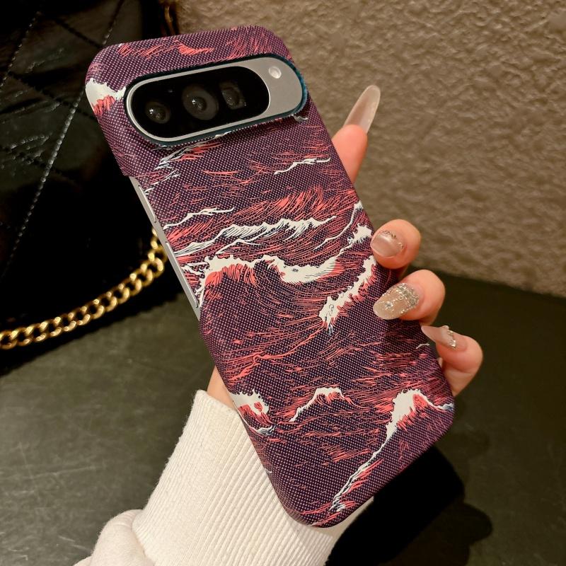 Luxury Carbon Fiber Wave Pattern Frameless Case For Google Pixel 10 9 8 7 Pro XL 10A 9A Business Hard Magnetic For Magsafe Cover