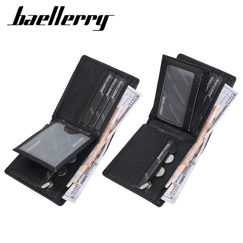 Baellerry Короткие кошельки из натуральной кожи, винтажный дизайн, держатель для визитных карточек, кошелек для монет